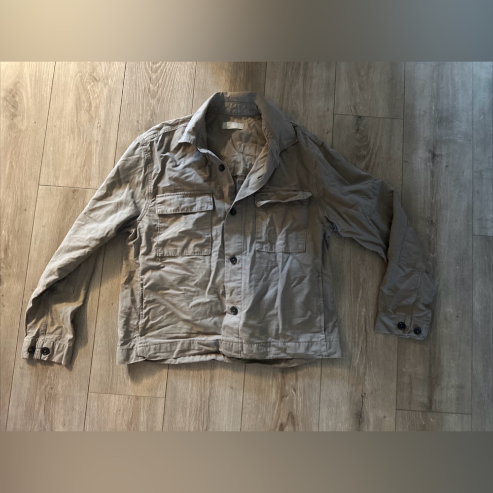 Everlane Women's Shacket Shirt Jacket Organic Cotton Cargo Medium M Army Green